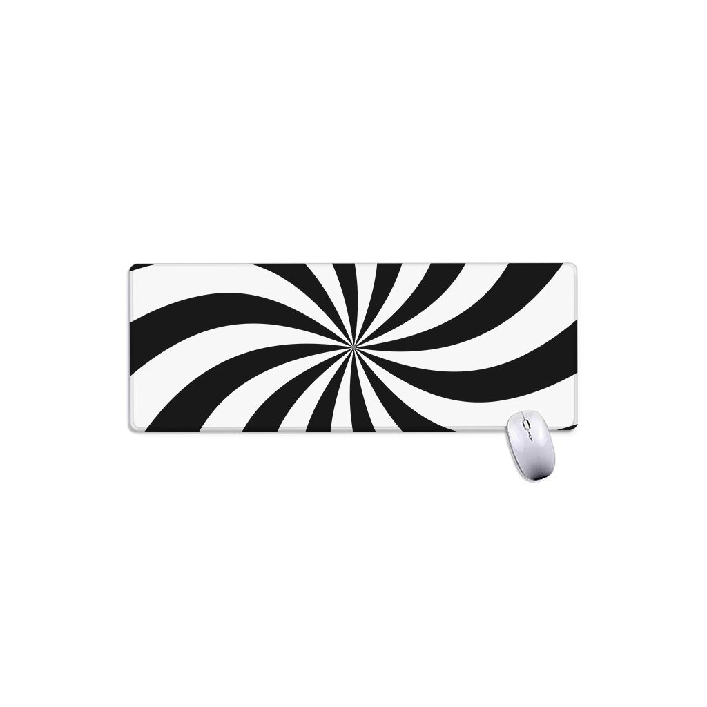 Black And White Swirl Print Extended Mouse Pad