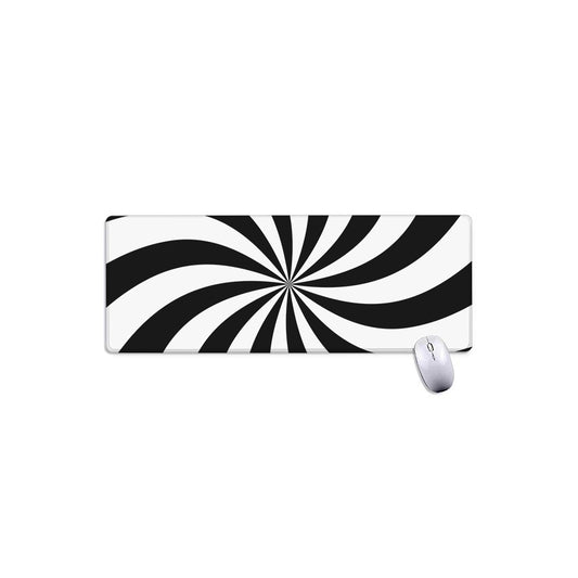 Black And White Swirl Print Extended Mouse Pad