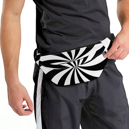 Black And White Swirl Print Fanny Pack