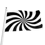 Black And White Swirl Print Flag