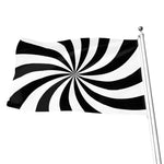 Black And White Swirl Print Flag