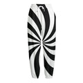 Black And White Swirl Print Fleece Lined Knit Pants