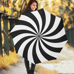 Black And White Swirl Print Foldable Umbrella