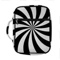 Black And White Swirl Print Front Pocket Bible Bag