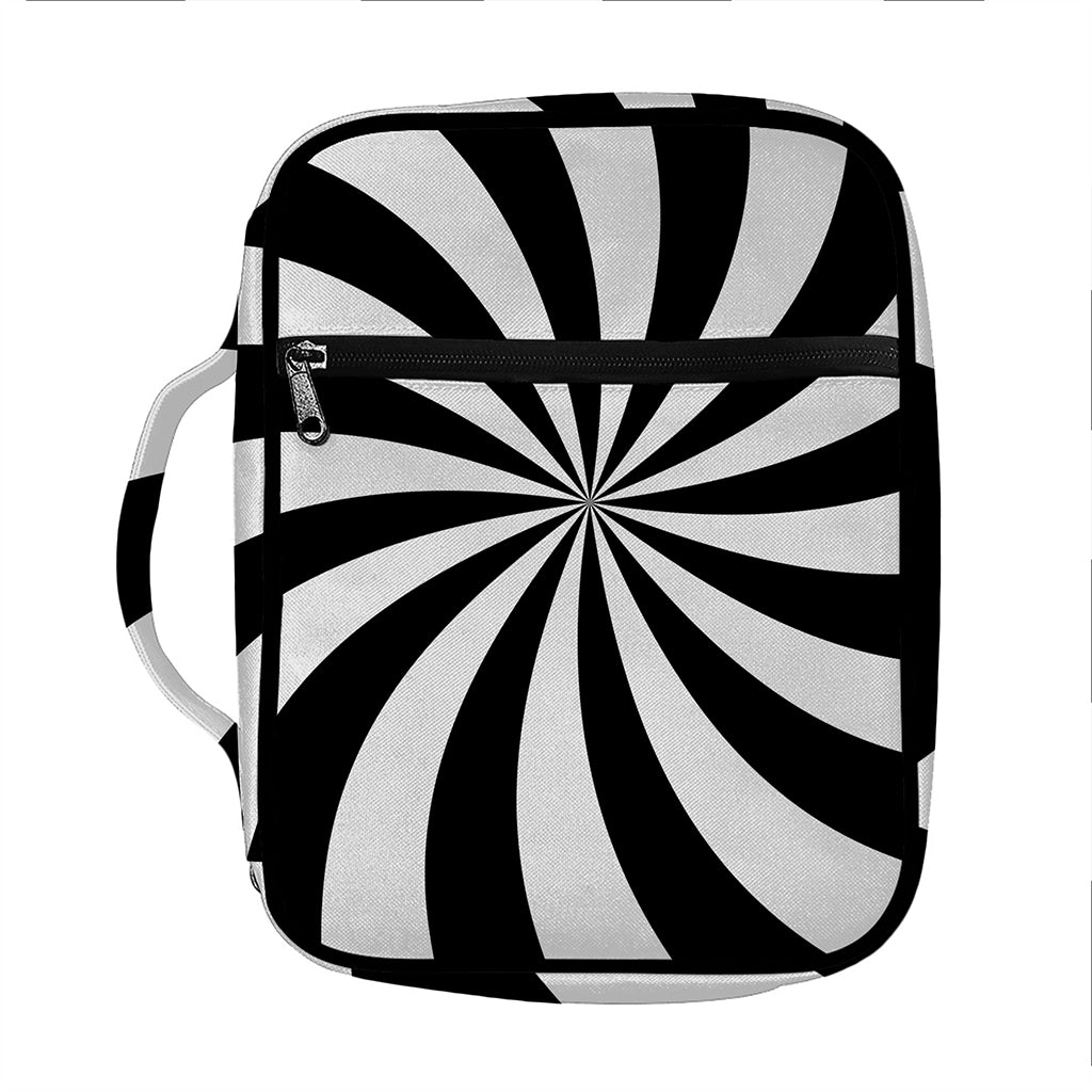 Black And White Swirl Print Front Pocket Bible Bag