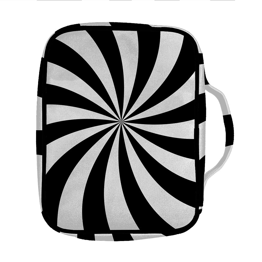 Black And White Swirl Print Front Pocket Bible Bag