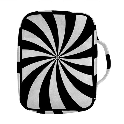 Black And White Swirl Print Front Pocket Bible Bag