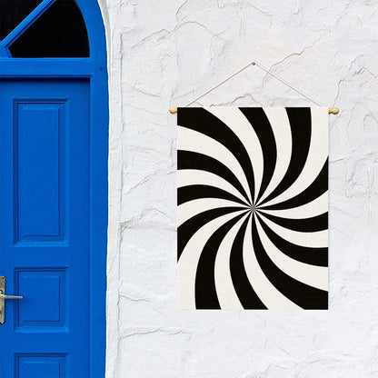 Black And White Swirl Print Garden Flag