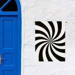 Black And White Swirl Print Garden Flag
