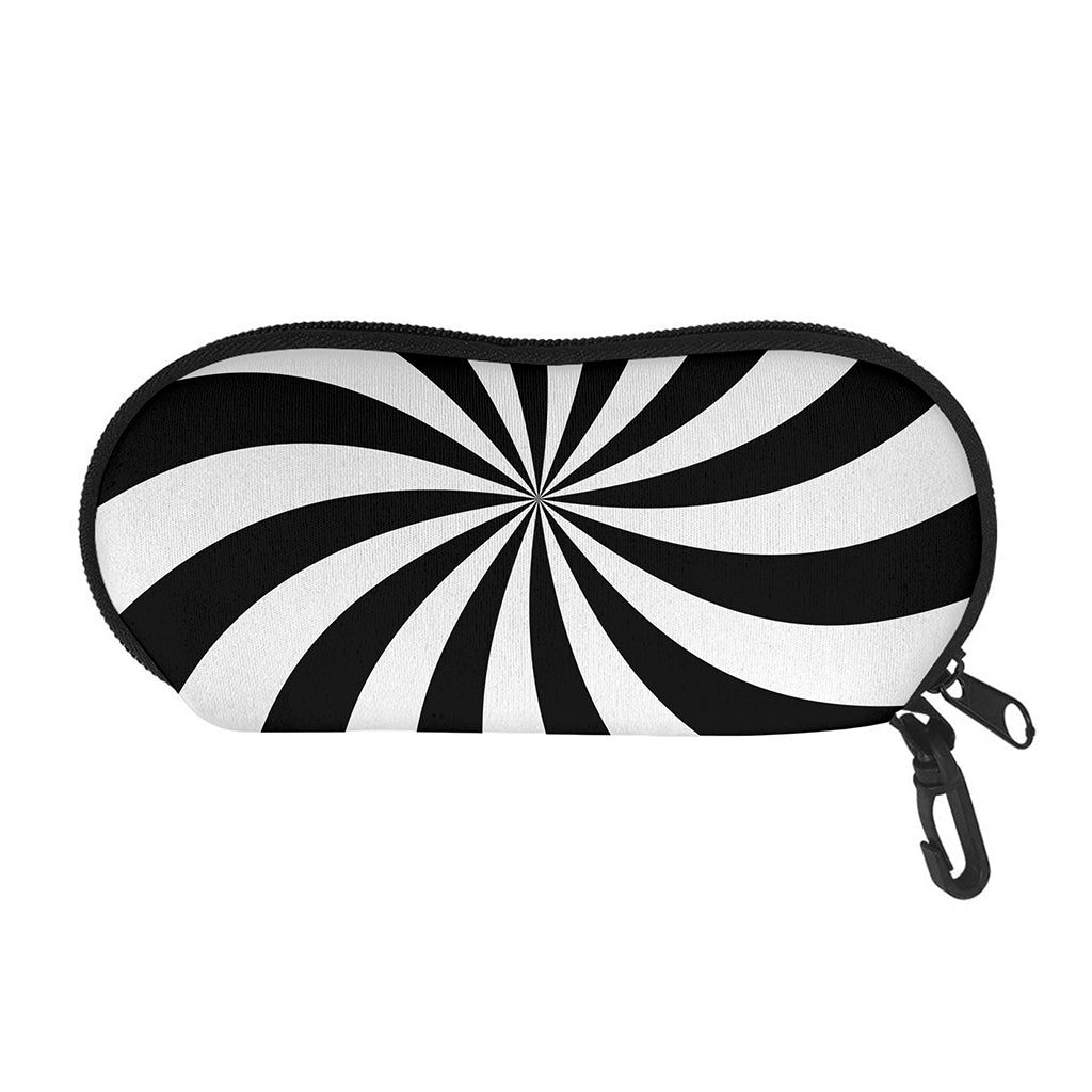 Black And White Swirl Print Glasses Case
