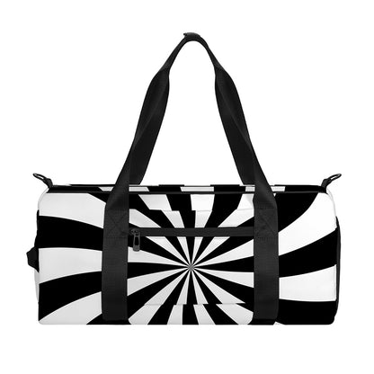 Black And White Swirl Print Gym Bag