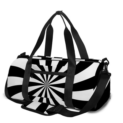 Black And White Swirl Print Gym Bag