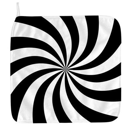 Black And White Swirl Print Hand Towel