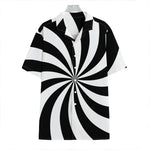 Black And White Swirl Print Hawaiian Shirt