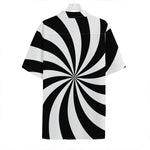 Black And White Swirl Print Hawaiian Shirt