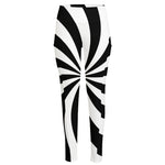 Black And White Swirl Print High-Waisted Pocket Leggings