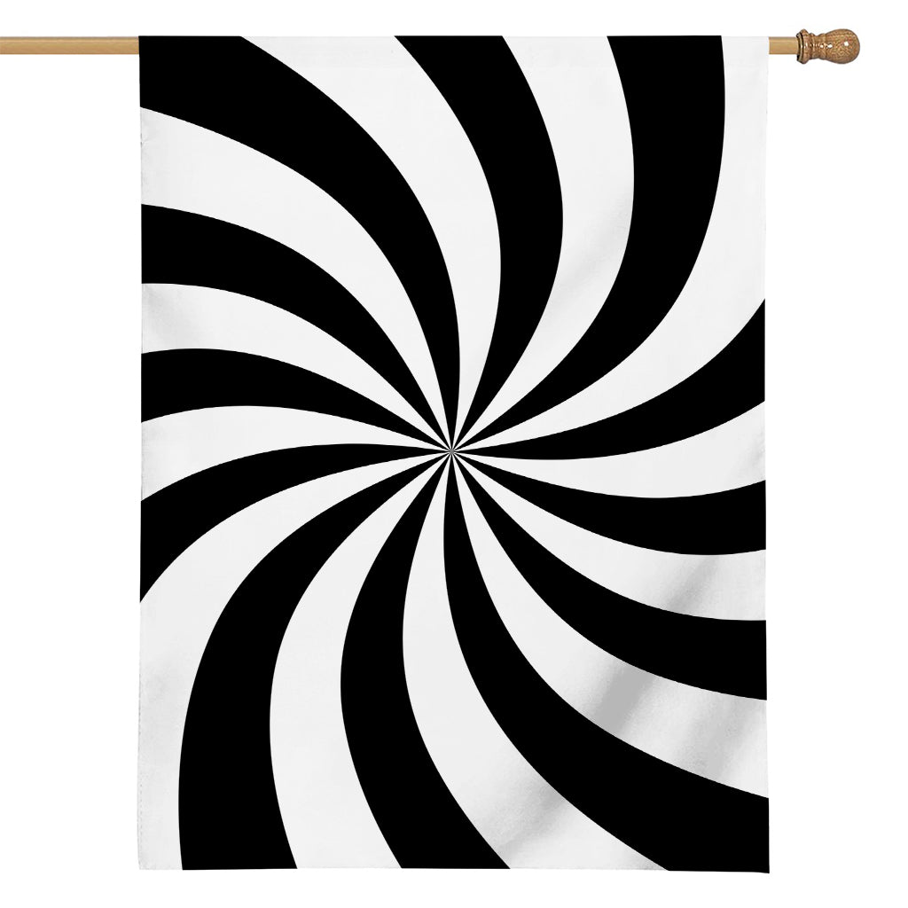 Black And White Swirl Print House Flag