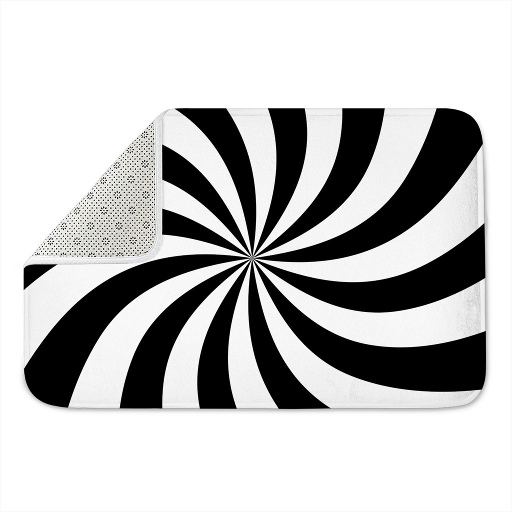 Black And White Swirl Print Indoor Door Mat