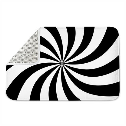 Black And White Swirl Print Indoor Door Mat