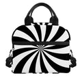 Black And White Swirl Print Insulated Lunch Bag