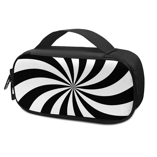 Black And White Swirl Print Insulin Cooler Travel Case