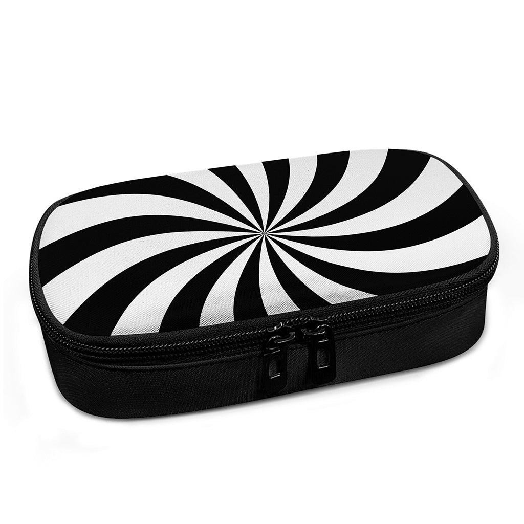 Black And White Swirl Print Insulin Cooler Travel Case