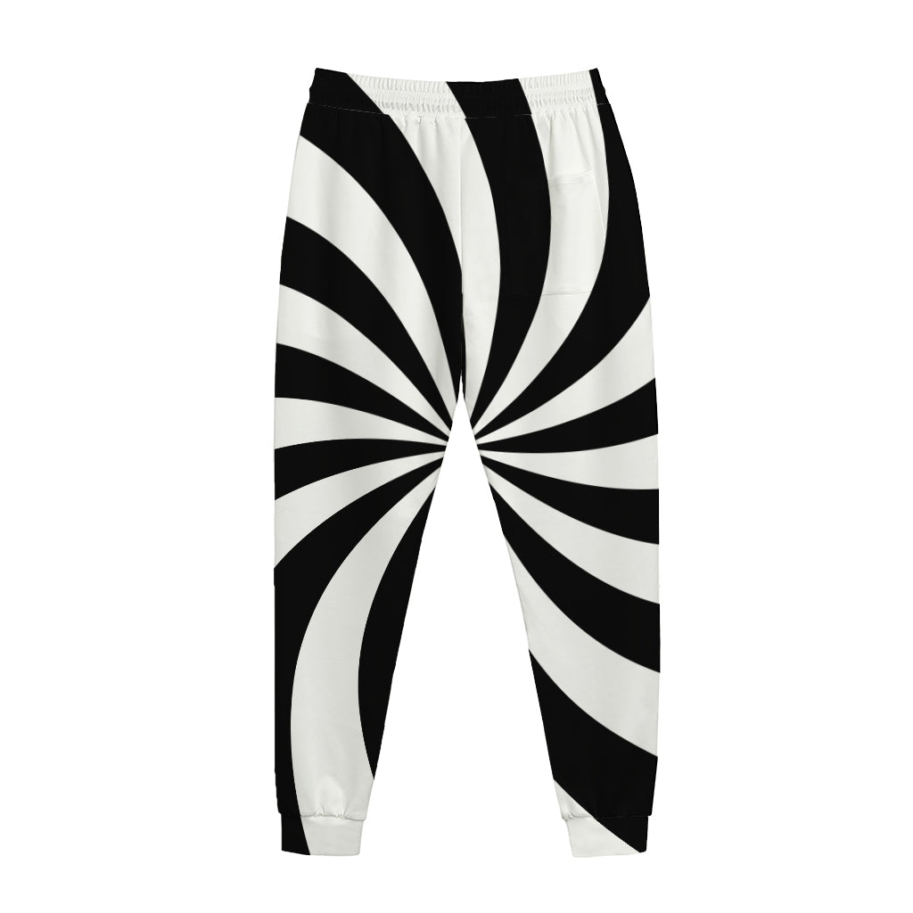Black And White Swirl Print Jogger Pants