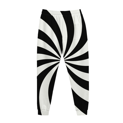 Black And White Swirl Print Jogger Pants