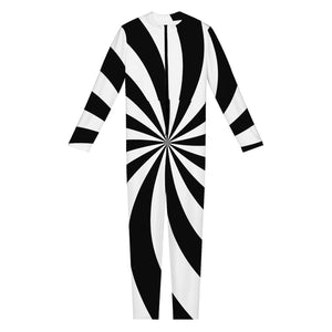 Black And White Swirl Print Jumpsuit