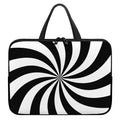 Black And White Swirl Print Laptop Sleeve With Handle