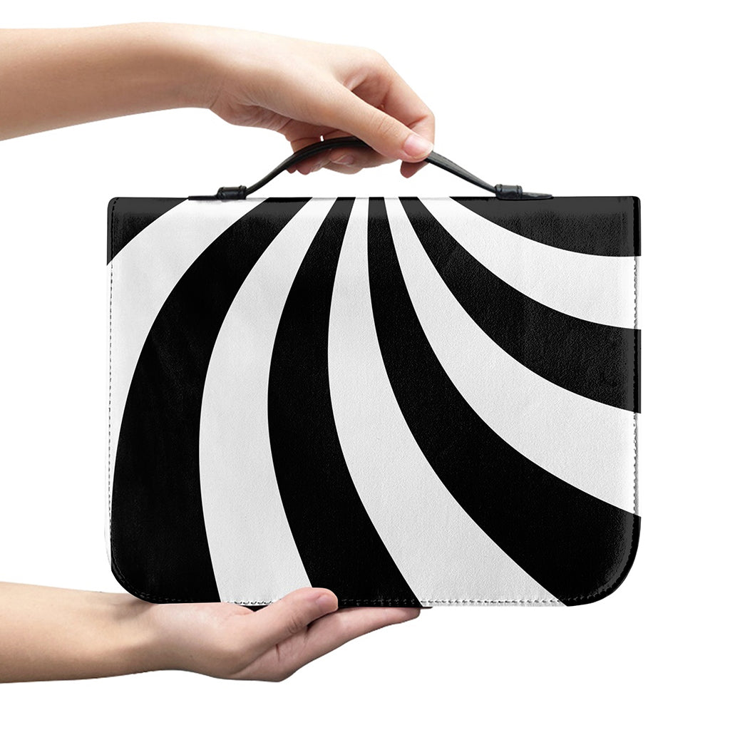 Black And White Swirl Print Leather Bible Cover