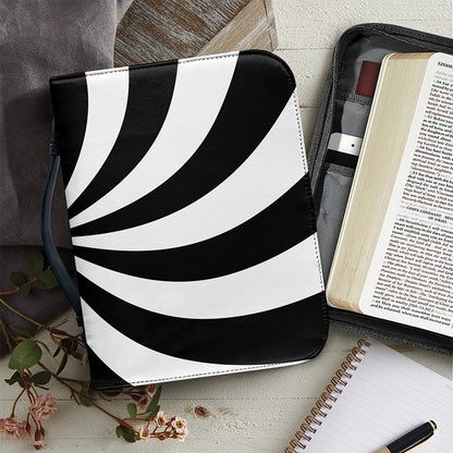 Black And White Swirl Print Leather Bible Cover