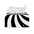 Black And White Swirl Print Leather Tissue Box Cover