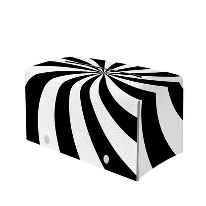 Black And White Swirl Print Leather Tissue Box Cover