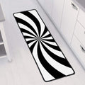 Black And White Swirl Print Long Kitchen Mat