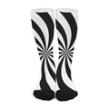 Black And White Swirl Print Long Socks