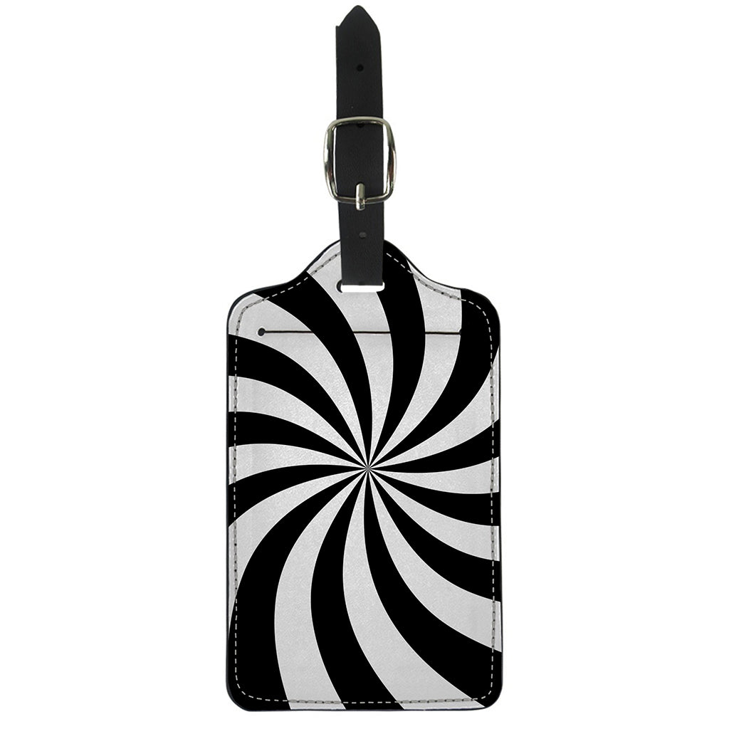 Black And White Swirl Print Luggage Tag