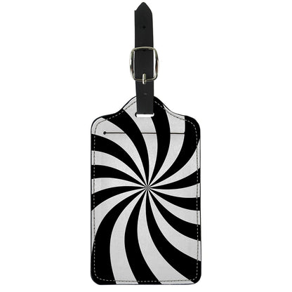 Black And White Swirl Print Luggage Tag