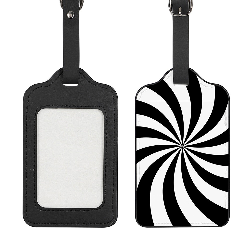 Black And White Swirl Print Luggage Tag