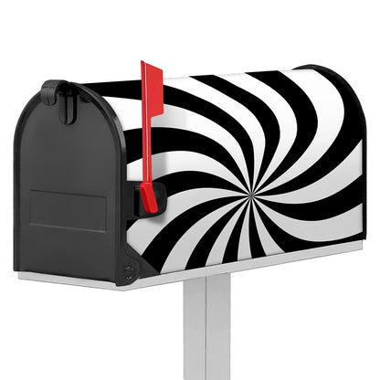 Black And White Swirl Print Mailbox Cover