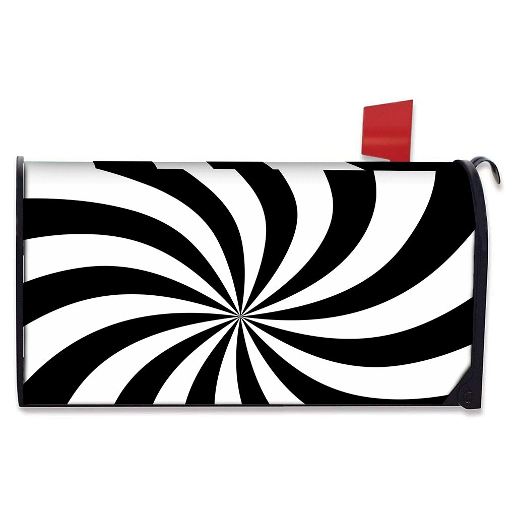 Black And White Swirl Print Mailbox Cover