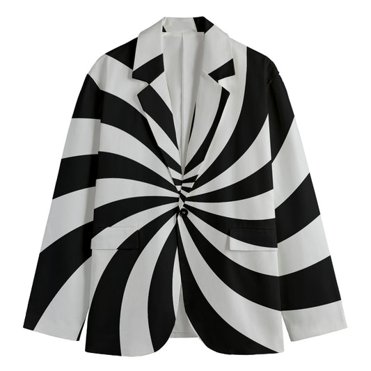 Black And White Swirl Print Men's Blazer