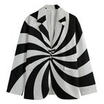 Black And White Swirl Print Men's Blazer