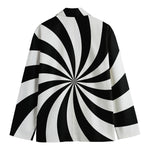 Black And White Swirl Print Men's Blazer