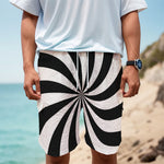Black And White Swirl Print Men's Cargo Shorts