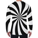 Black And White Swirl Print Men's Long Sleeve T-Shirt