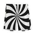 Black And White Swirl Print Men's Athletic Shorts