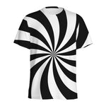 Black And White Swirl Print Men's Sports T-Shirt