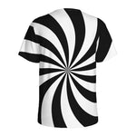 Black And White Swirl Print Men's Sports T-Shirt
