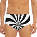 Black And White Swirl Print Men's Triangle Swim Briefs